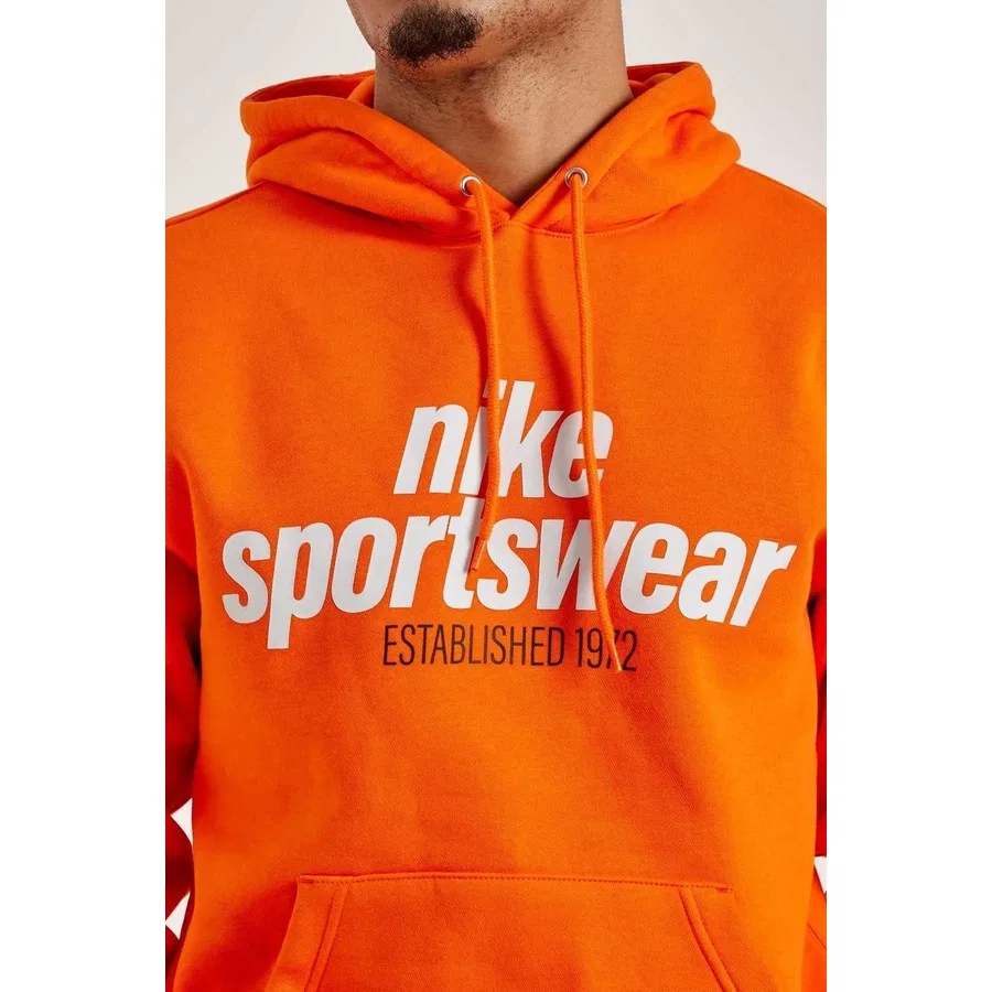 Мужской свитшот с капюшоном с длинным рукавом Sportswear Club BB GFX Nike, Оранжевый — фото 2