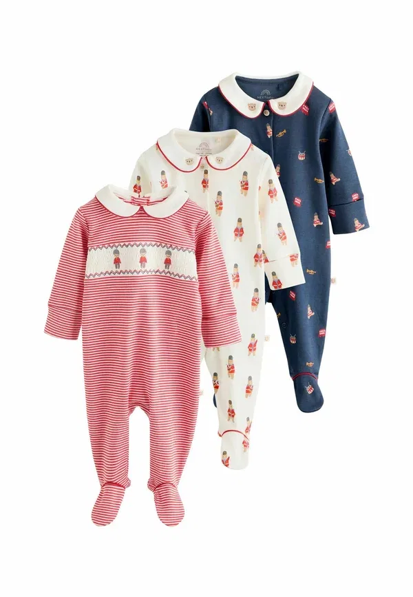 Комплект пижамный из 3 предметов, хлопок, Regular fit - 3 pack - sleep suit Next, Red Bear, красный