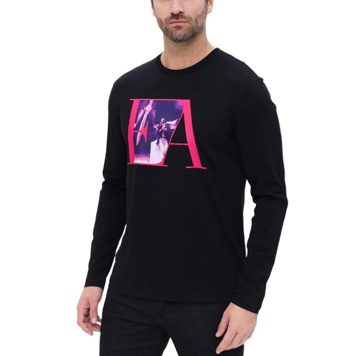 Мужская футболка с круглым вырезом EA7 Emporio Armani, Black