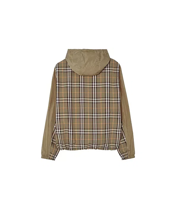 Мужская куртка с капюшоном из полиамида с принтом Check Newport Hooded Jacket Burberry, Finch Brown — фото 3