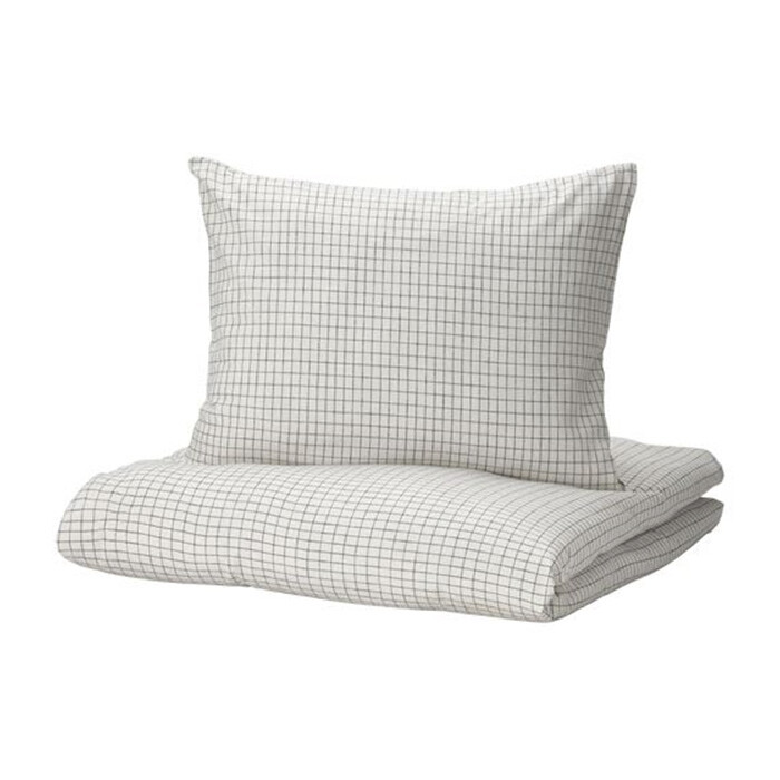 

Комплект постельного белья Ikea Аkerfibbla, белый/черный