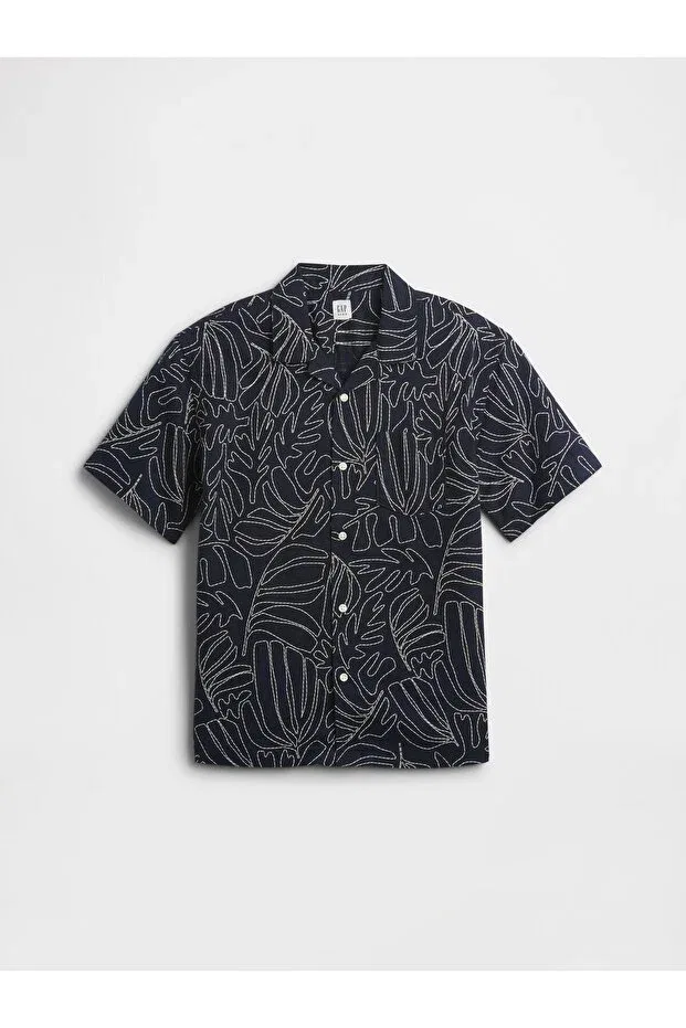 Детская рубашка для мальчиков с коротким рукавом Gap, Navy Blue-001