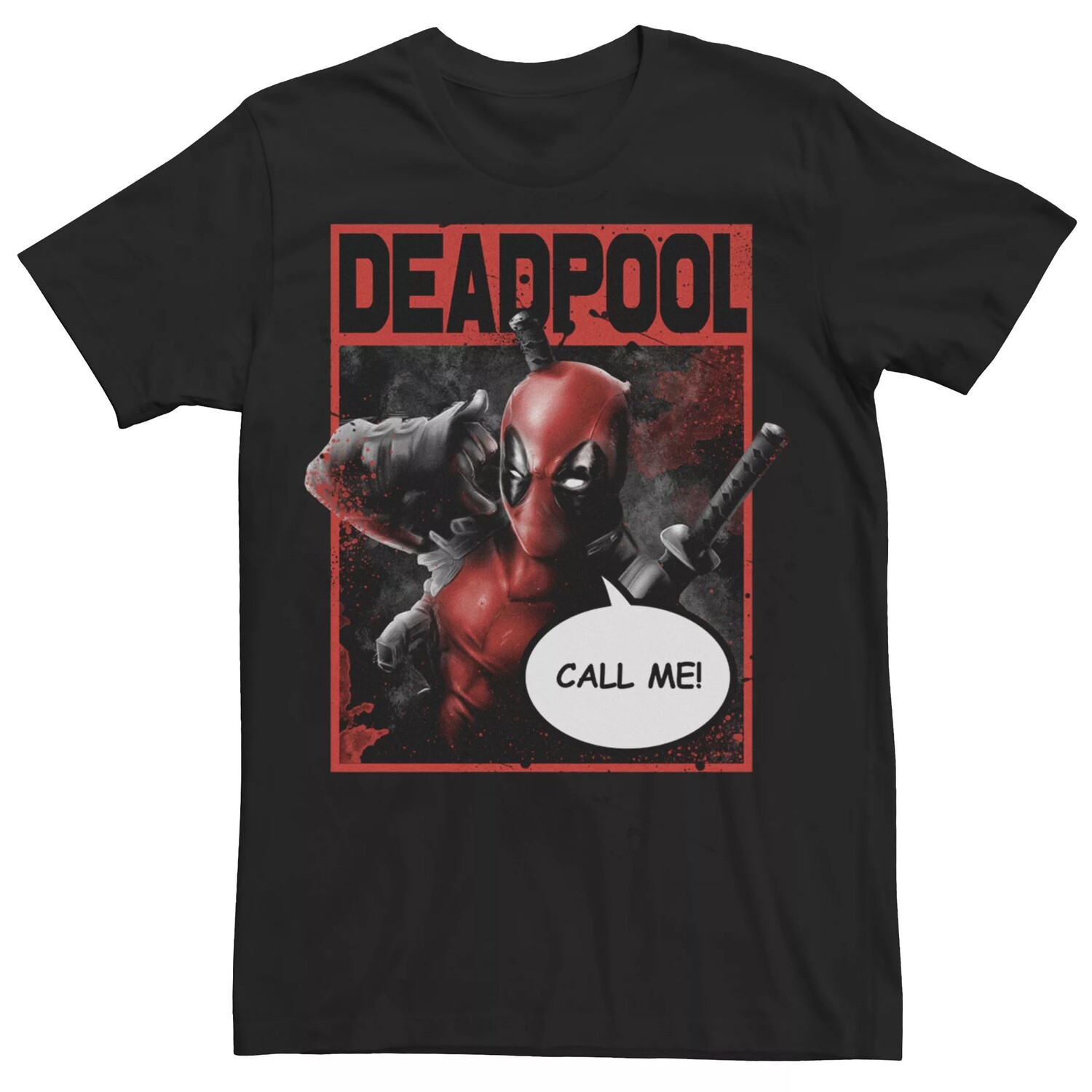 

Мужская футболка с рисунком Marvel Deadpool Call Me Licensed Character