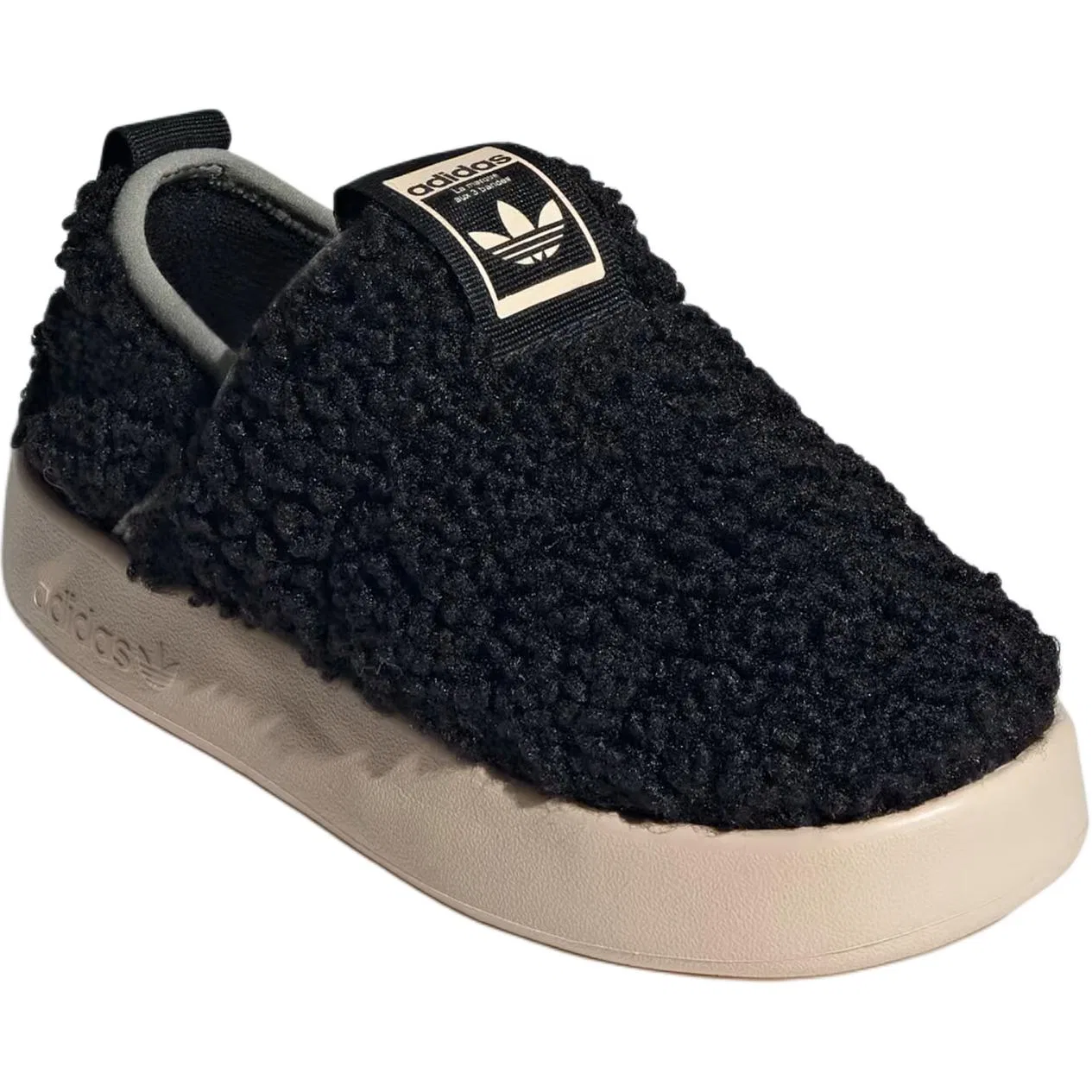 Кроссовки детские повседневные Puffylette Adidas Originals черно-бежевые — фото 4