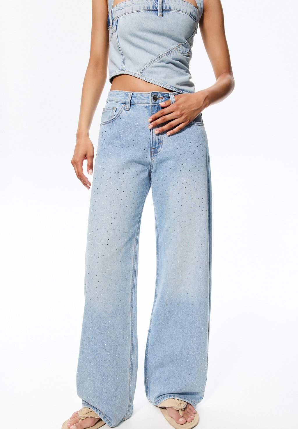 

Джинсы свободного кроя MID RISE BAGGY PULL&BEAR, цвет Blue Denim