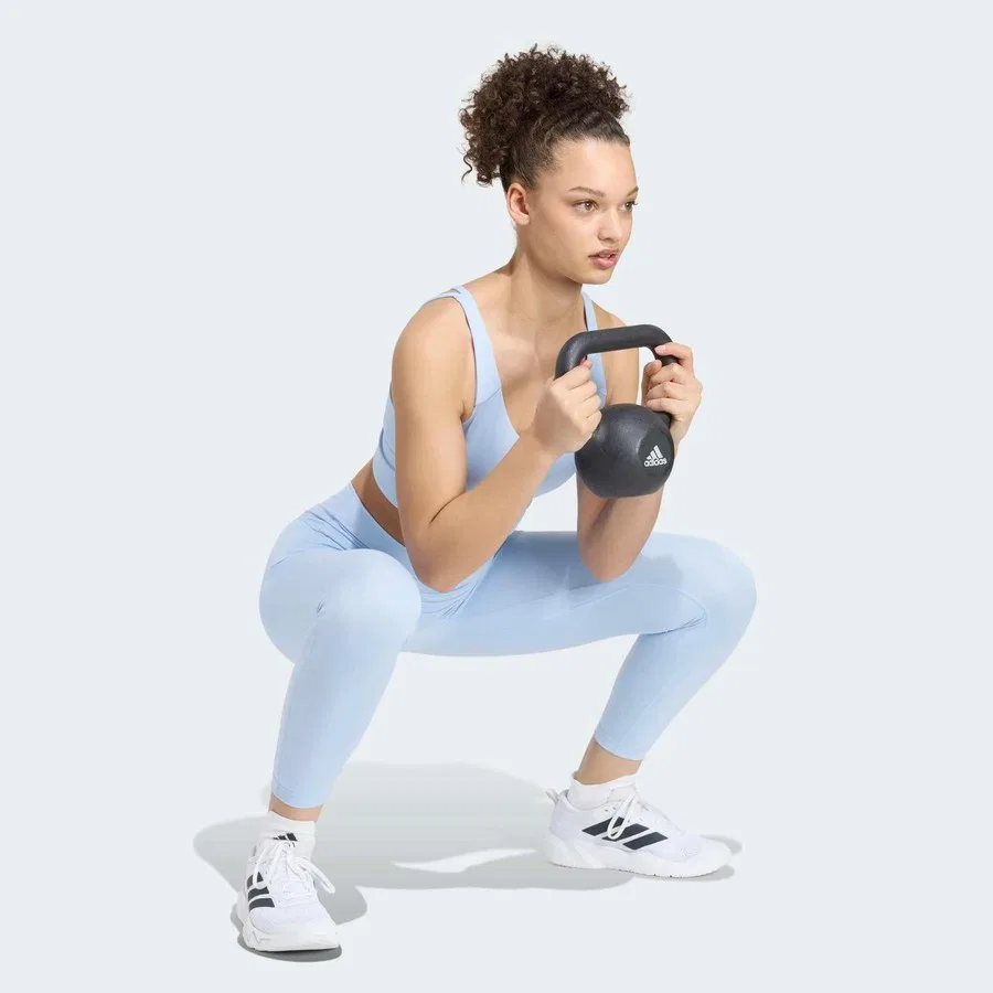 Женские леггинсы 7/8 с перекрестной талией Studio All Me adidas, Синий — фото 3