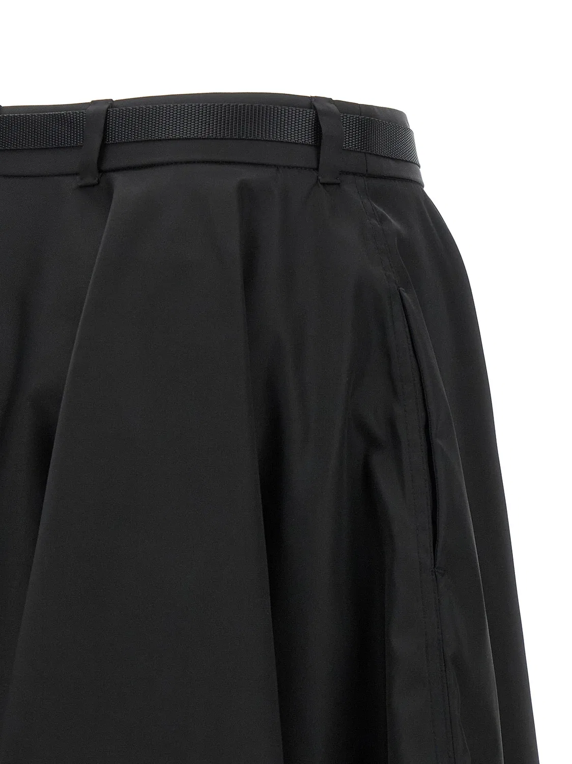 Расклешенная юбка из Re-Nylon Prada, черный — фото 4