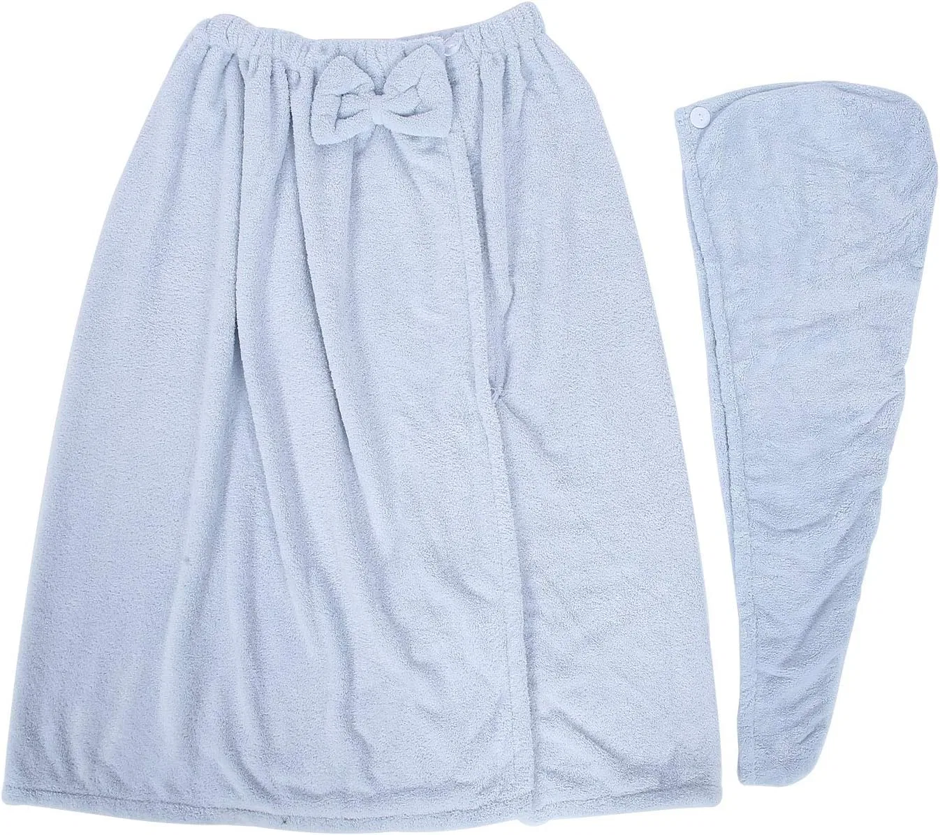 Полотенце для тела, Fleece, XoYixoYi, набор: полотенце + шапочка, Aquablauer Baderock und Duschhaube