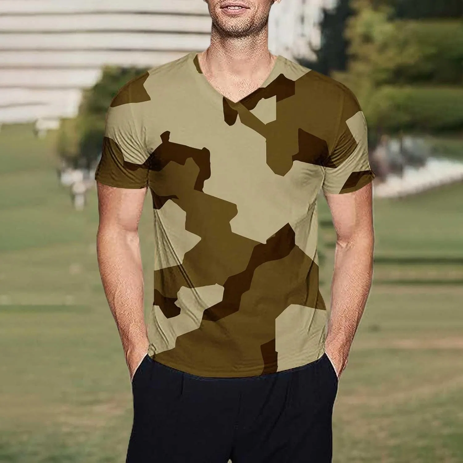 Мужская компрессионная футболка с камуфляжным принтом Miyaomn, Camouflage — фото 2
