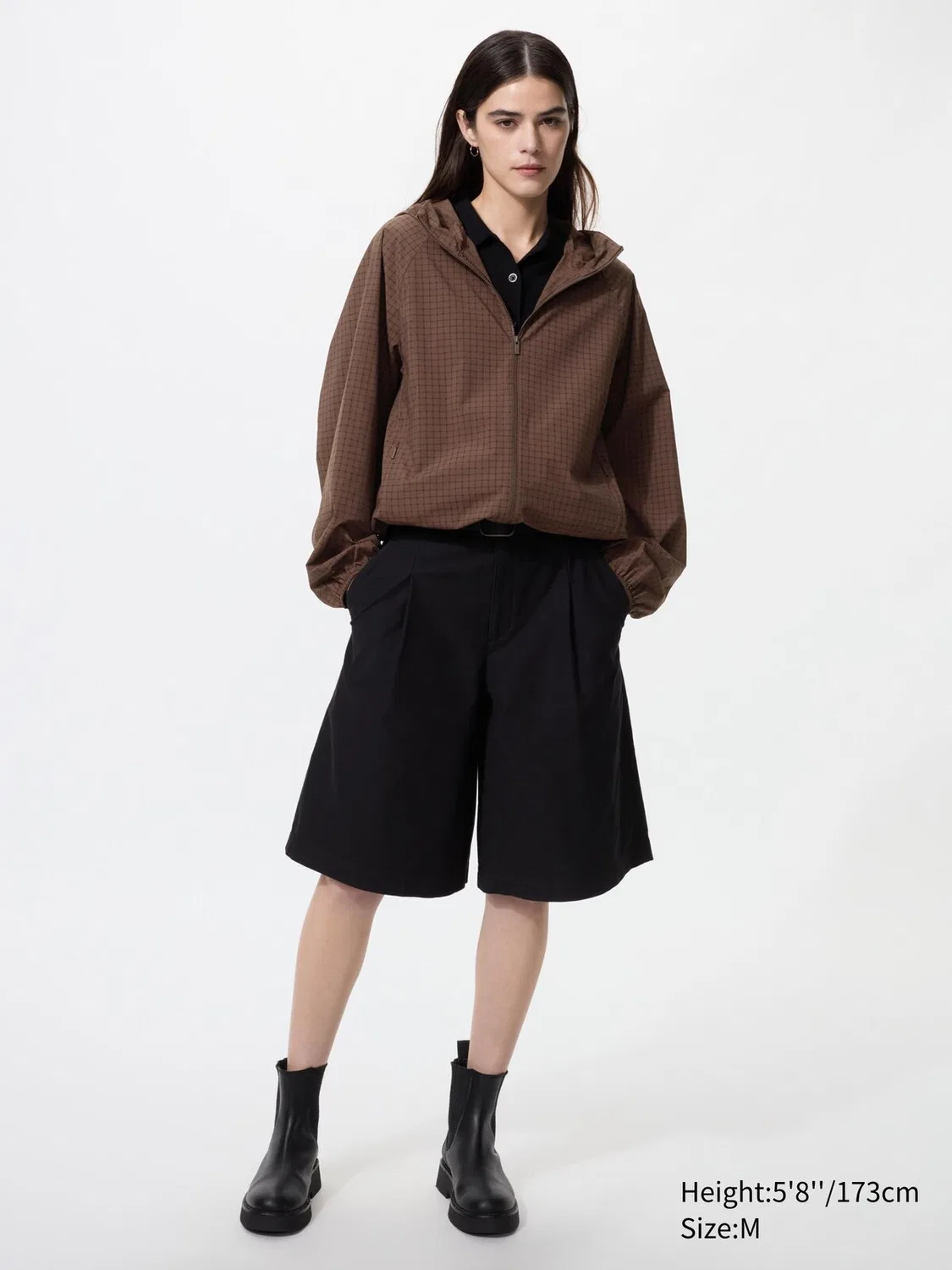 Парка Uniqlo Компактная, защита от УФ-излучения, нанодизайн в клетку, желтый — фото 2