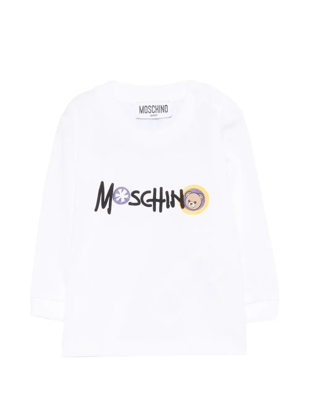 Футболка с плюшевым мишкой Moschino Kids, белый