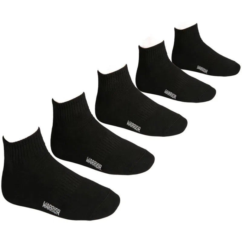 Детские носки с длинным голенищем, комплект из 5 пар, черные, Unisex Crew Socks, WARRIOR