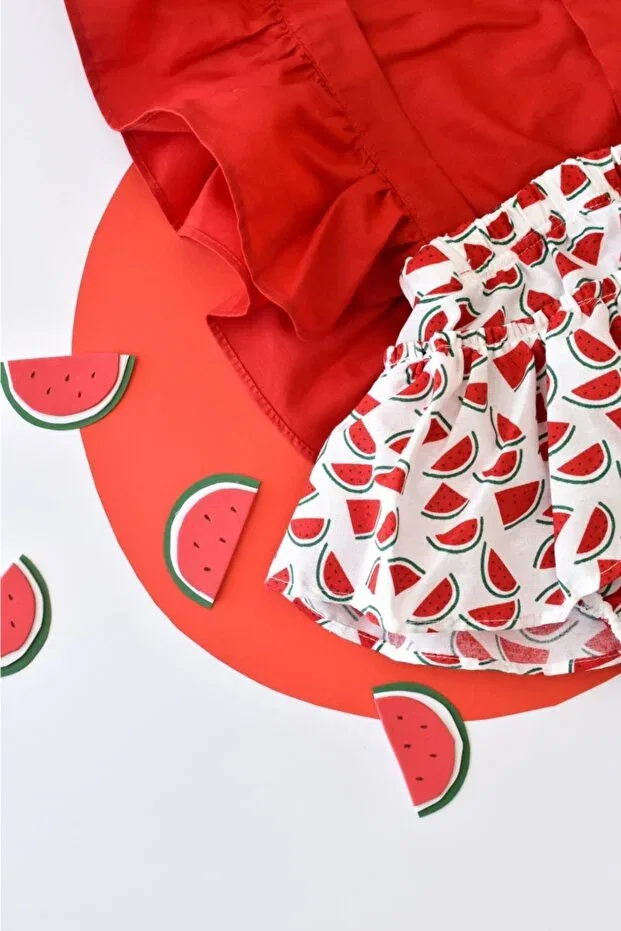Детский комбинезон для девочек с принтом Little Ya Ya Love, Watermelon — фото 3