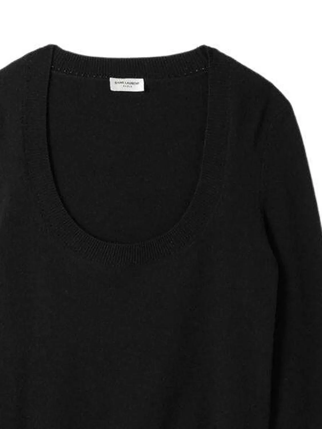 Свитер с U-образным вырезом Saint Laurent, черный — фото 2