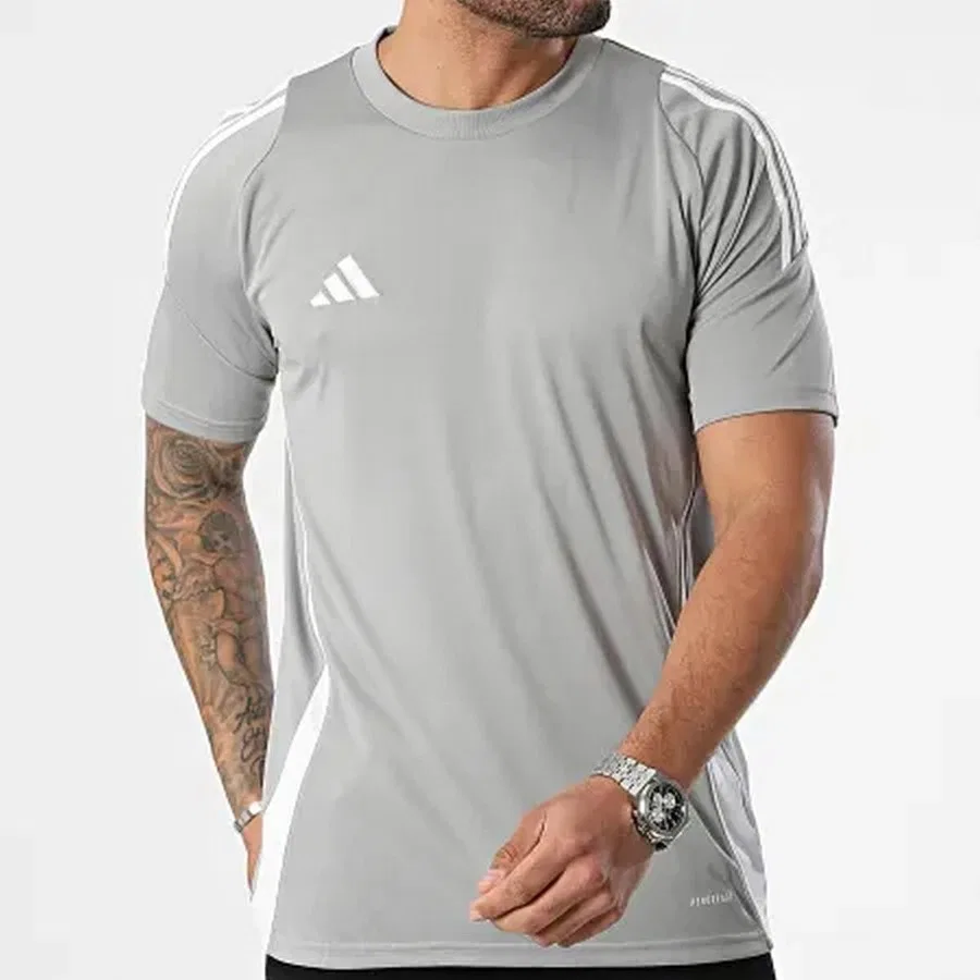 Мужская спортивная футболка Tiro24 adidas, Серый — фото 3