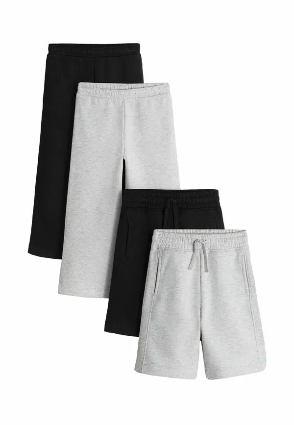 Брюки из хлопка и полиэстера Regular fit - 4 pack wide joggers The Set, grey, черный/серый