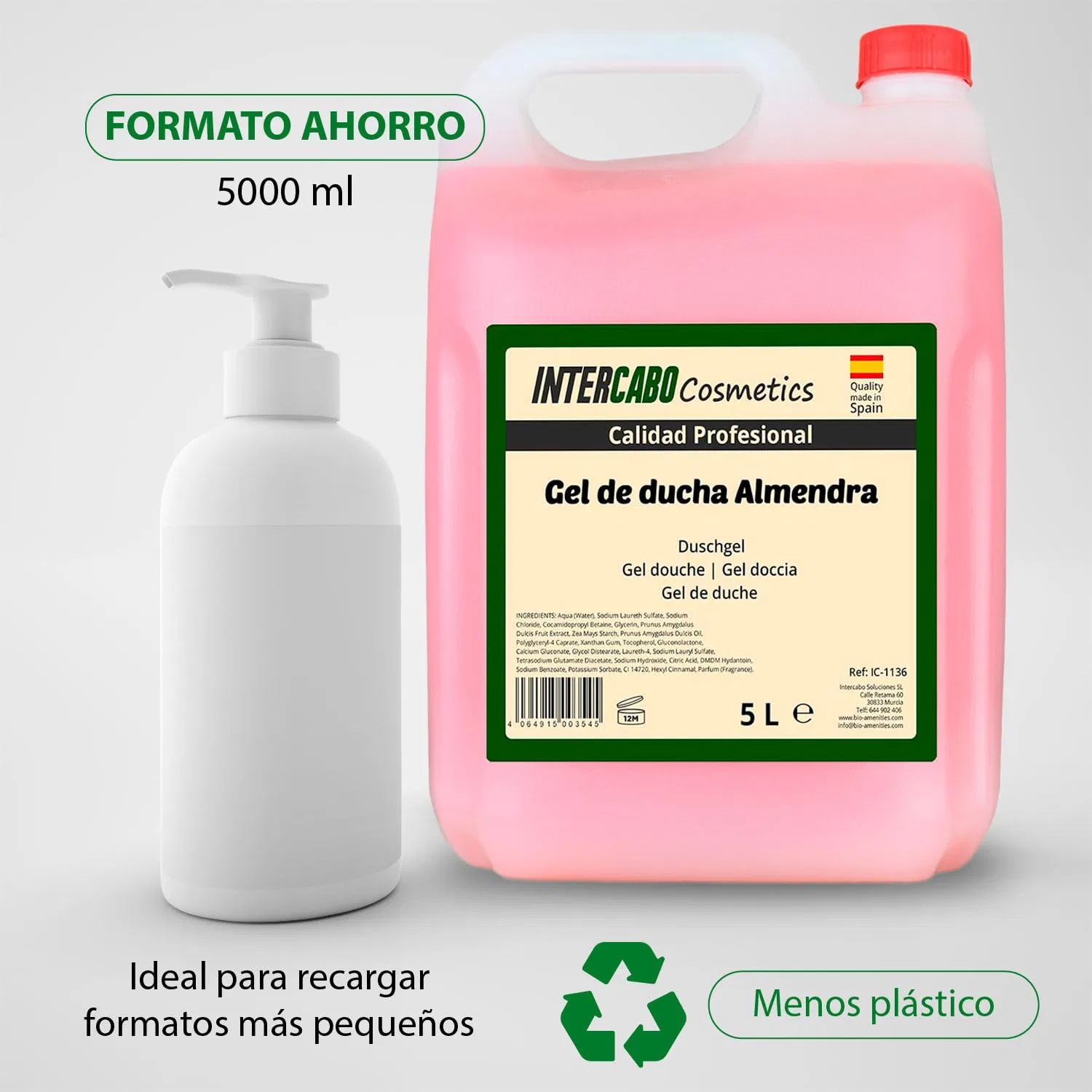 Гель для душа с миндальным ароматом, 2 x 5 л, INTERCABO — фото 4