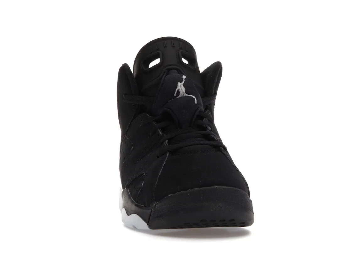 Детские кроссовки с верхом из нубука Jordan 6 Retro Chrome (PS) Jordan, Black/Black/Metallic Silver — фото 2