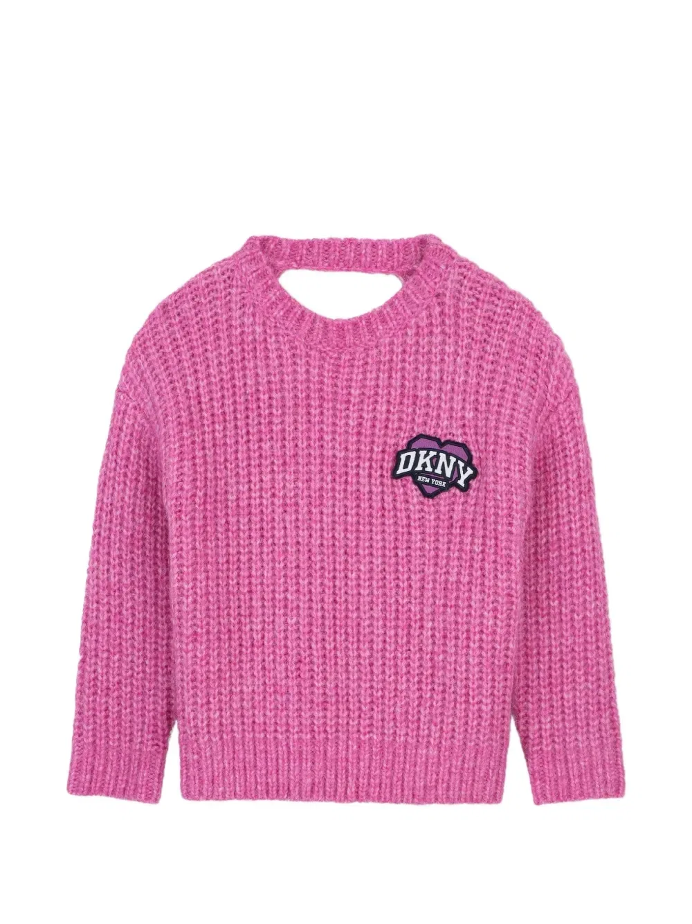 Свитер с вырезами и нашивкой-логотипом Dkny Kids, розовый