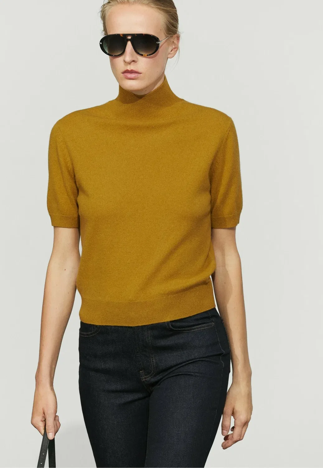Простая футболка Massimo Dutti, Mustard Yellow