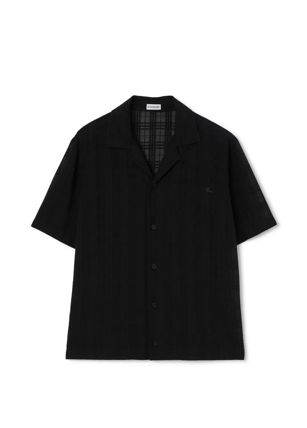 Рубашка Burberry Relaxed Fit клетчатая, хлопковая вуаль, черный