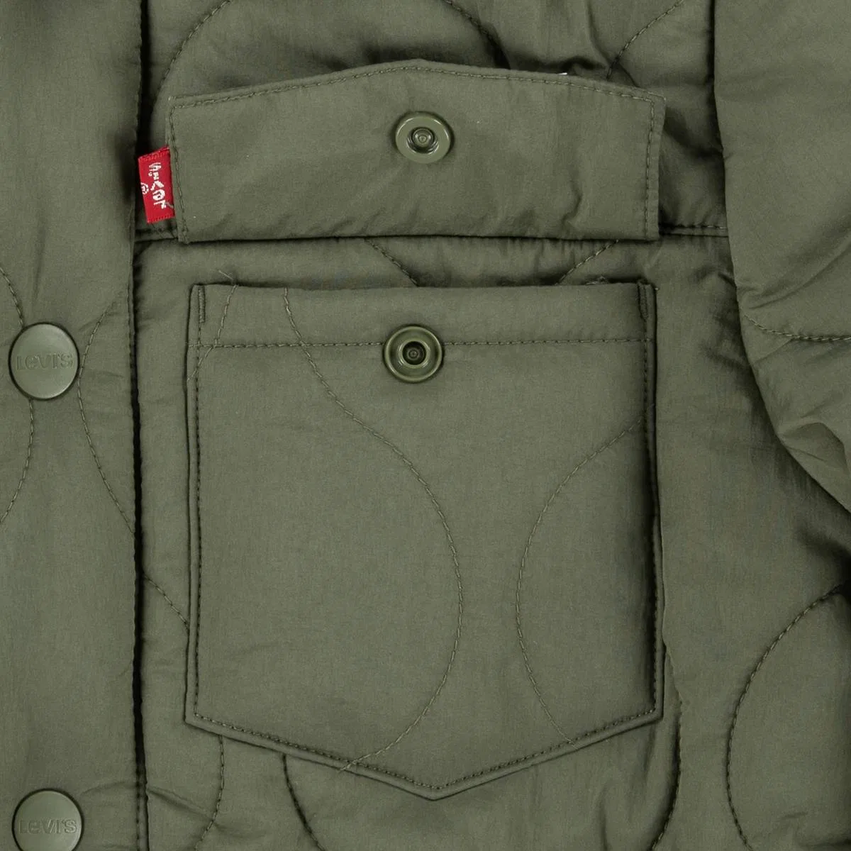 Стеганая куртка дальнобойщика для мальчиков 4-7 лет Levi's, Four Leaf Clover - Green — фото 3