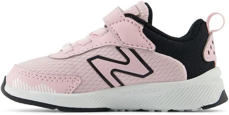 Детские кроссовки для мальчиков с бунги-шнуровкой New Balance, Mid Century Pink/Black — фото 2