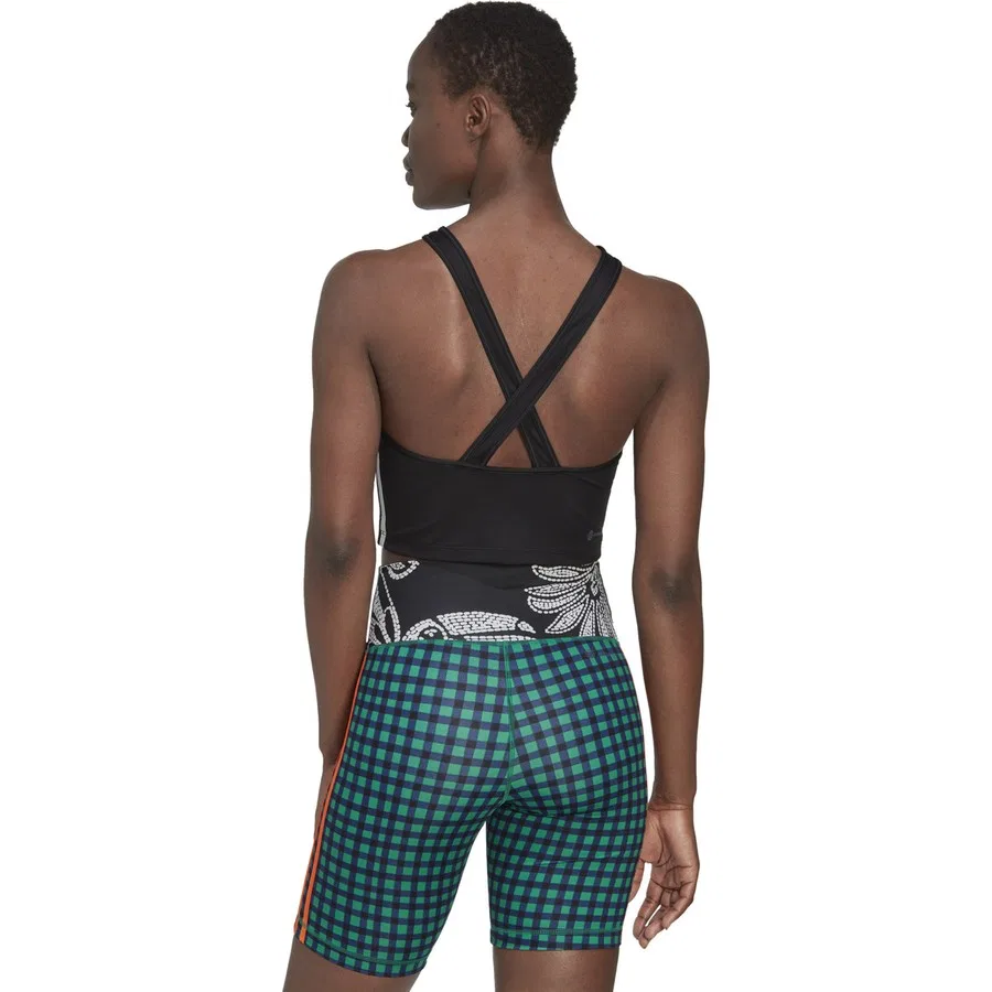 Женский топ без рукавов adidas HN1049 W 3s Crop Tk, Черно-белый — фото 3