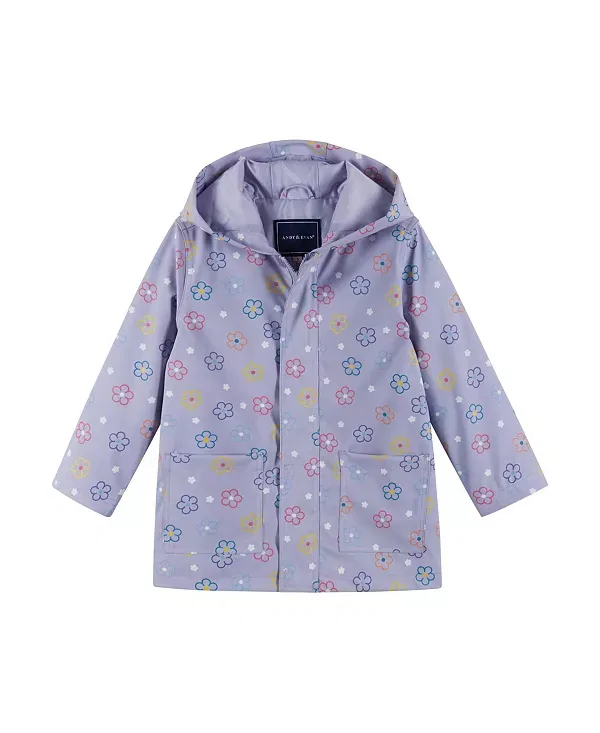Детское пальто для девочек с капюшоном Purple Floral Andy & Evan, Purple Floral