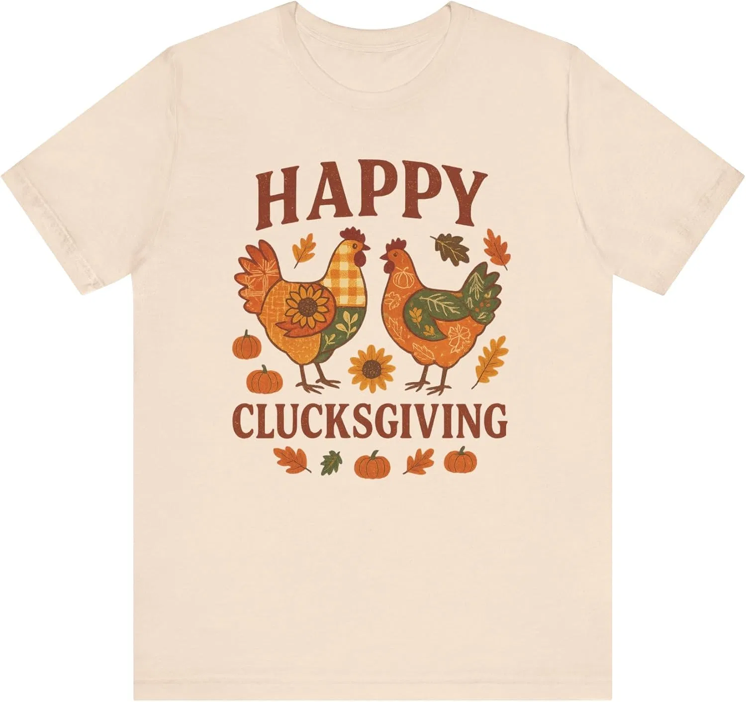 Женская футболка с принтом Happy Clucksgiving Bella+canvas, Soft Cream