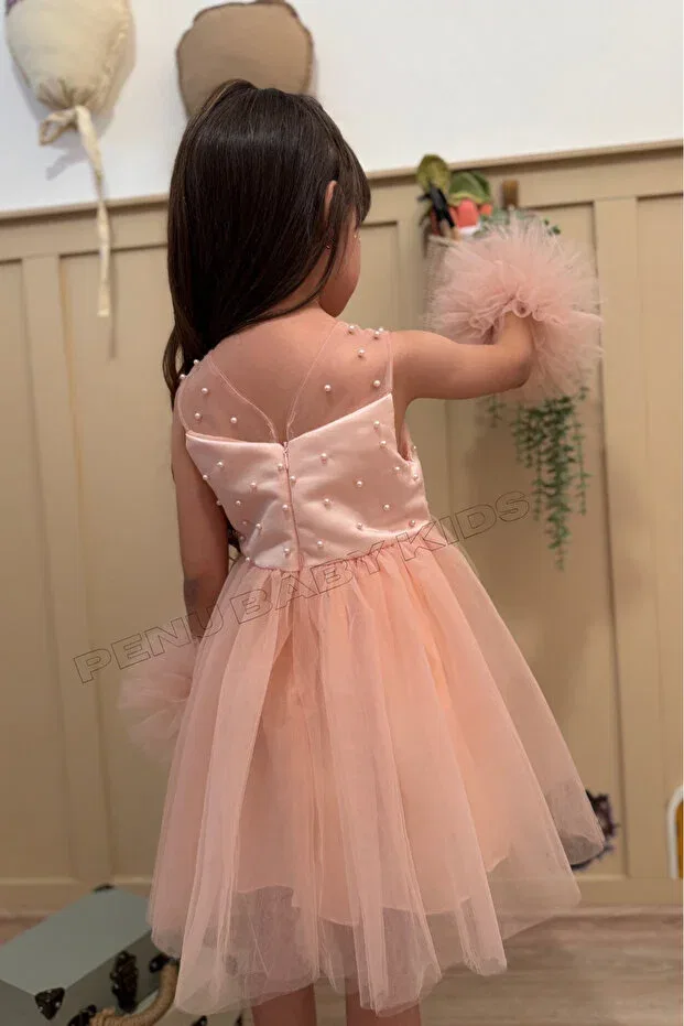 Детское платье для девочек хлопковое Penu Baby Kids, Salmon — фото 4