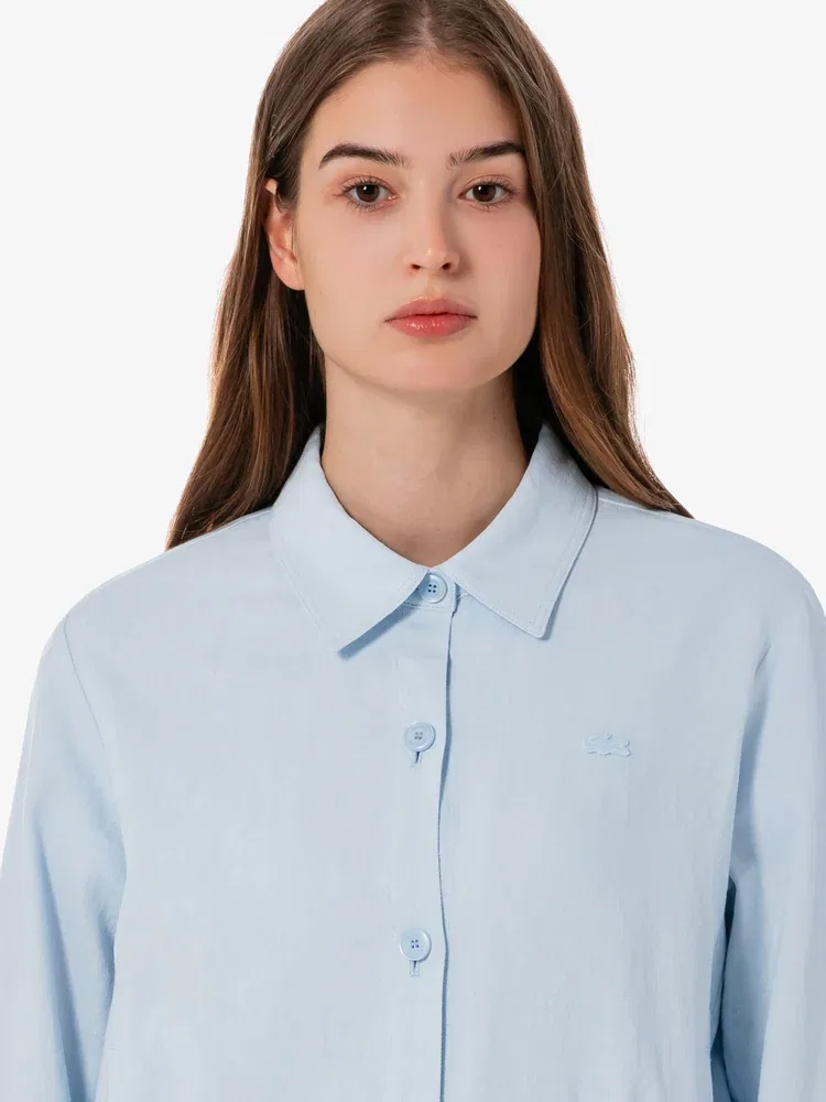 Жакет летний LACOSTE Lavender, из льна и хлопка, оверсайз — фото 2