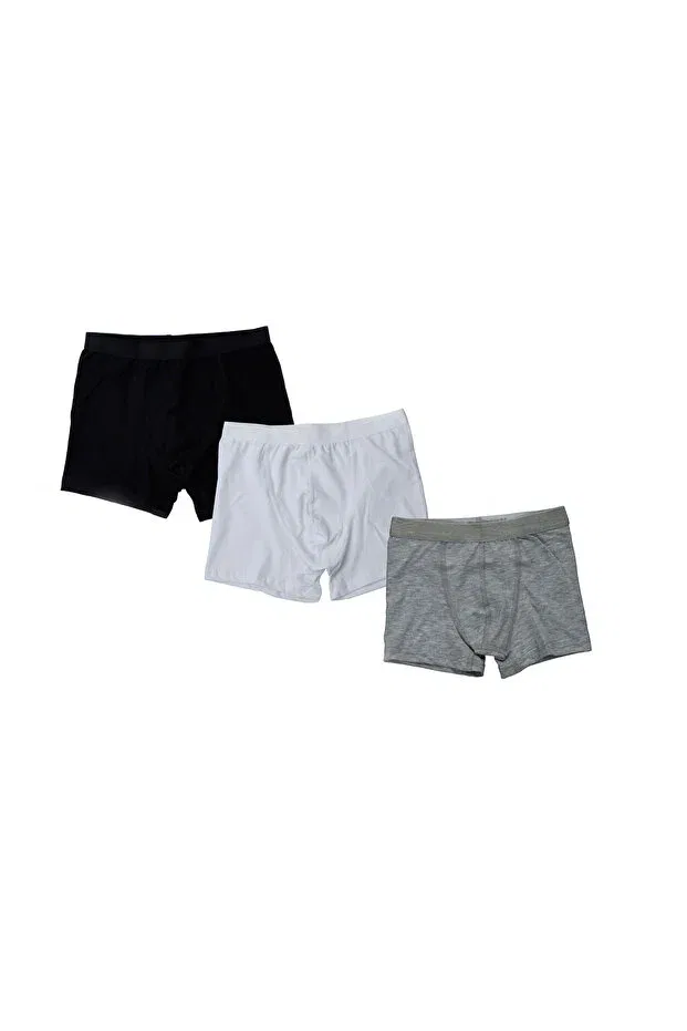 Детские боксеры для мальчиков хлопковые комплект 3 шт Iwings, Black/White/Grey