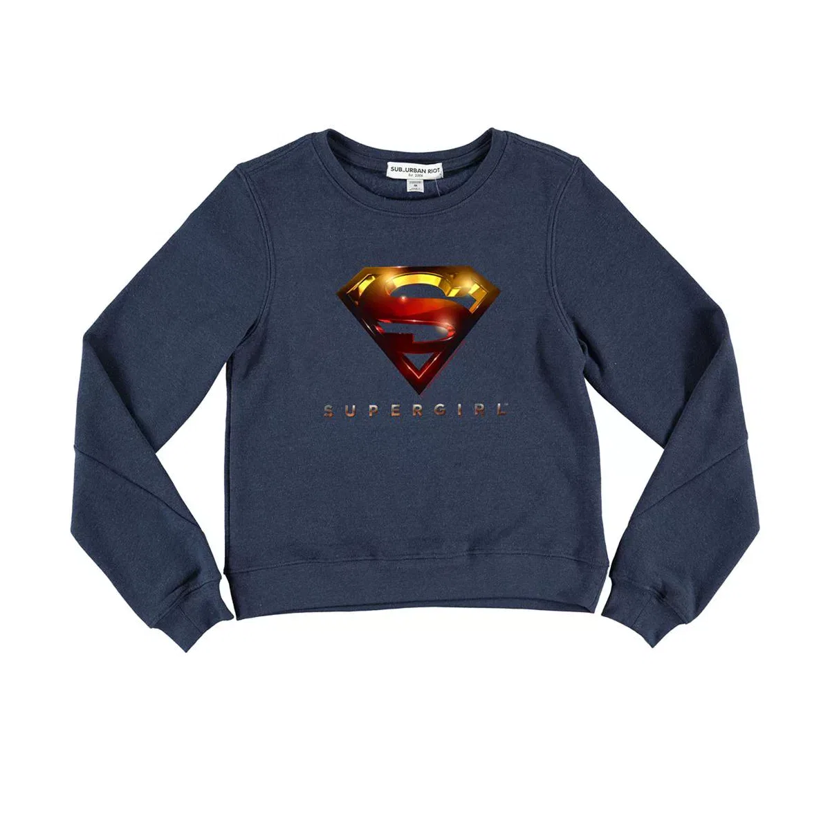 Детское худи для девочек с принтом Supergirl Logo Glare Supergirl, Navy