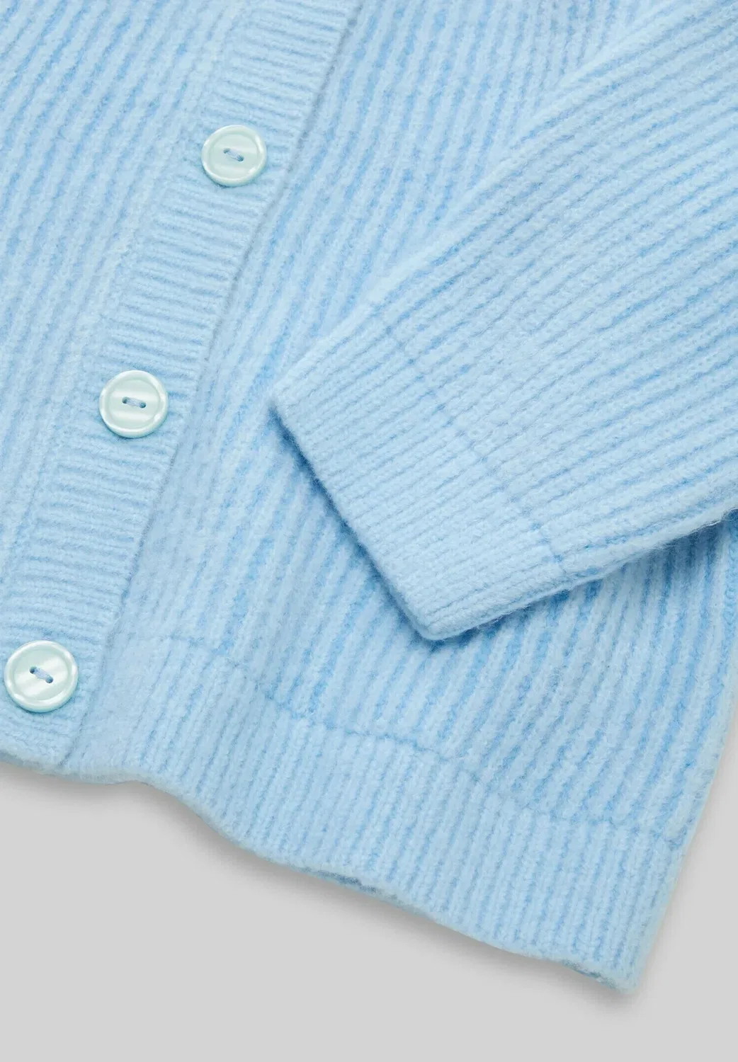 Уютный кардиган с пуловером и курткой mit rundhalsausschnitt - кардиган Tom Tailor, Light Cloudy Blue — фото 3