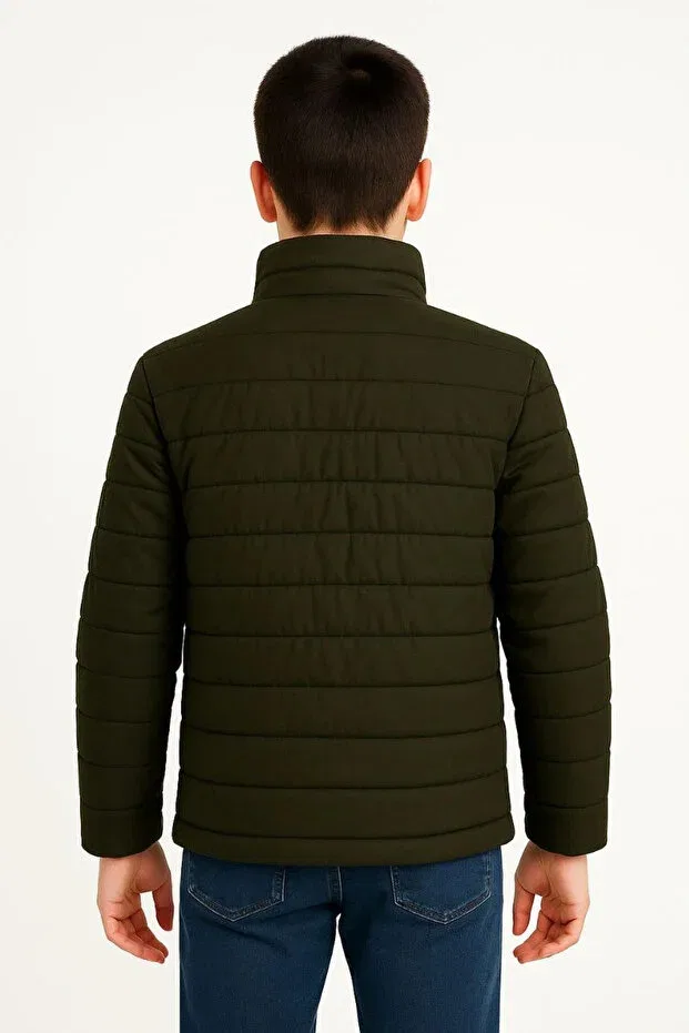 Детский зимнее пуховик для мальчиков с длинным рукавом Ertaş Trend Store, Khaki — фото 3