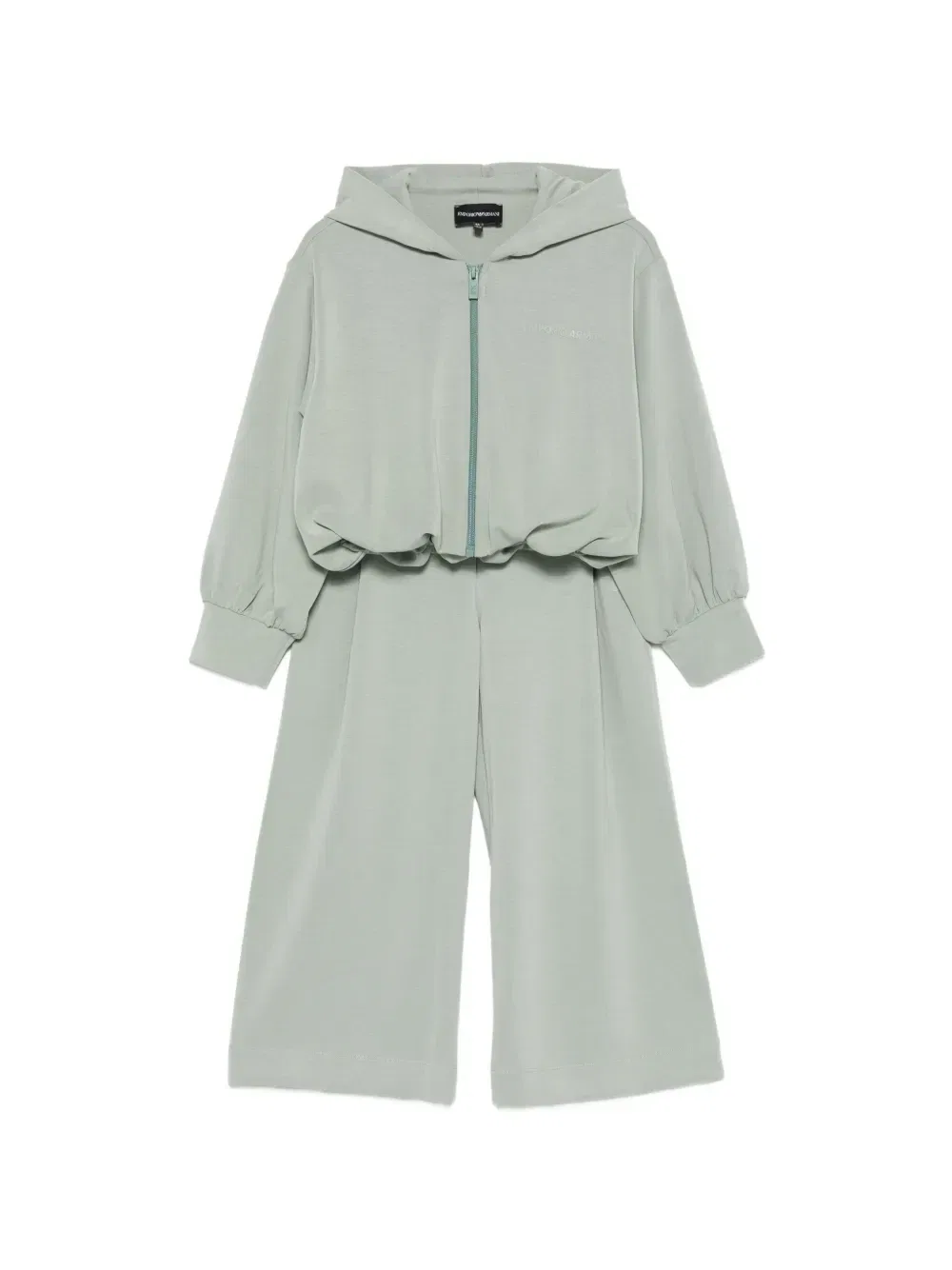 Спортивный костюм с капюшоном и принтом-логотипом Emporio Armani Kids, зеленый