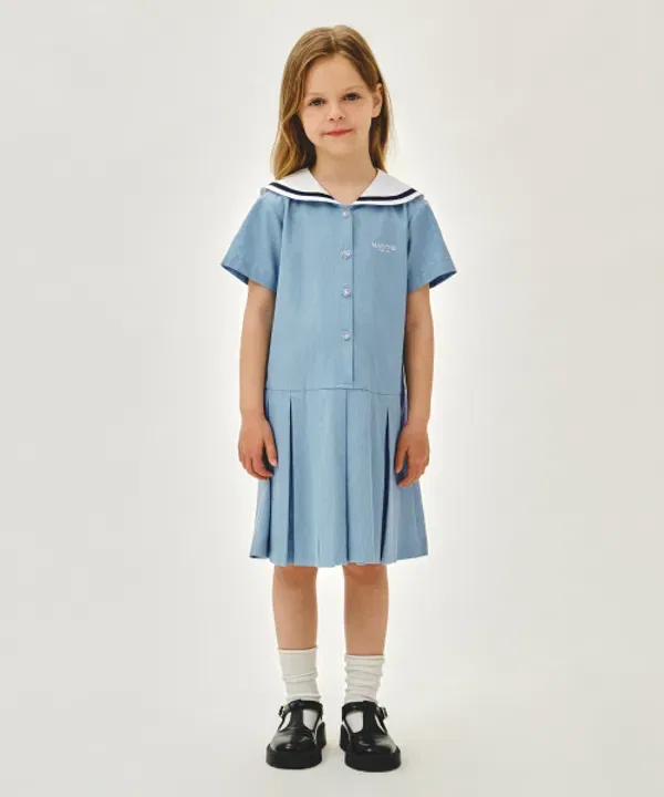Платье детское морское с матроской, Marithé Kids, голубой