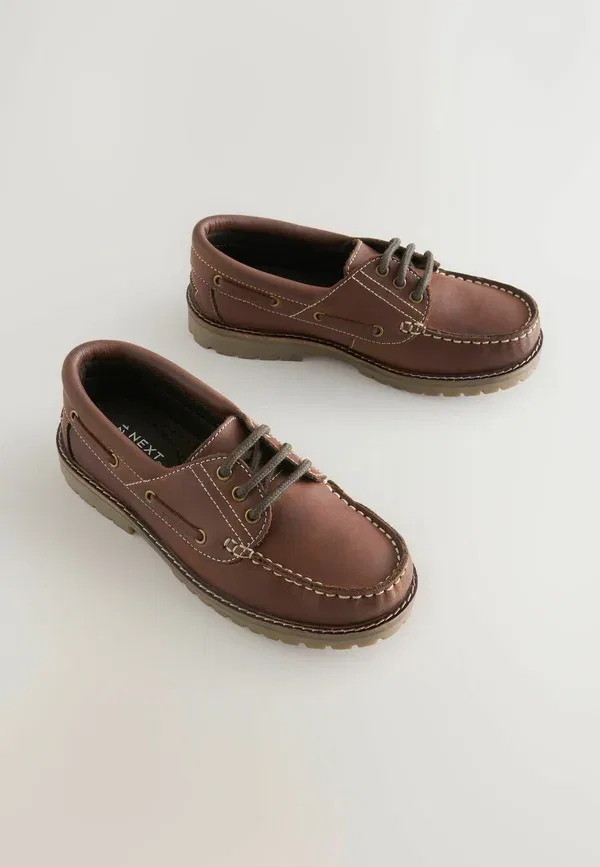 Туфли с кожаным верхом Boat shoes Next, Tan Brown, светло-коричневый — фото 3