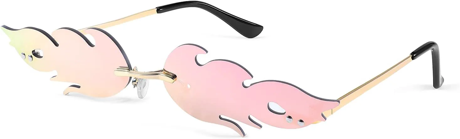 

Солнцезащитные очки FEISEDY Fire Flame для женщин, без оправы, с зеркальными линзами, в форме огня, оригинальный дизайн, артикул B2839, 002 Pink Mirrored Lens