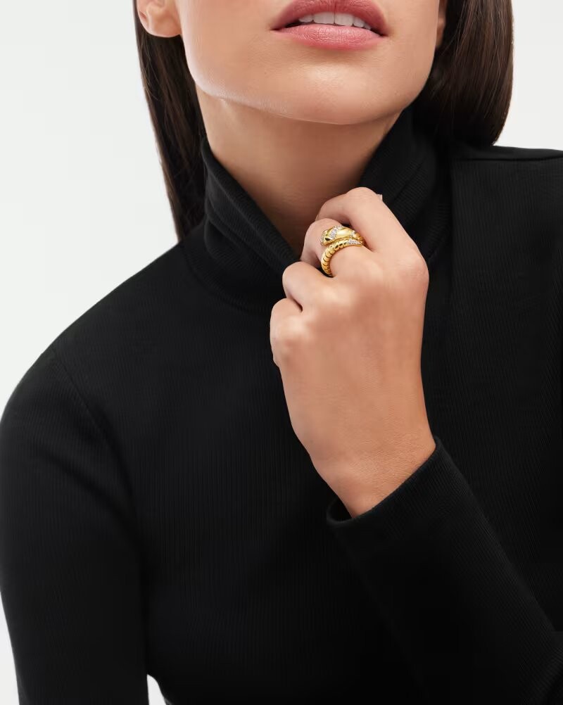 Кольцо Bvlgari Serpenti Tubogas, золото/бриллианты/оникс — фото 4