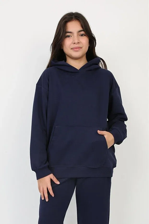 Детское худи для девочек хлопковое Replix, Navy Blue