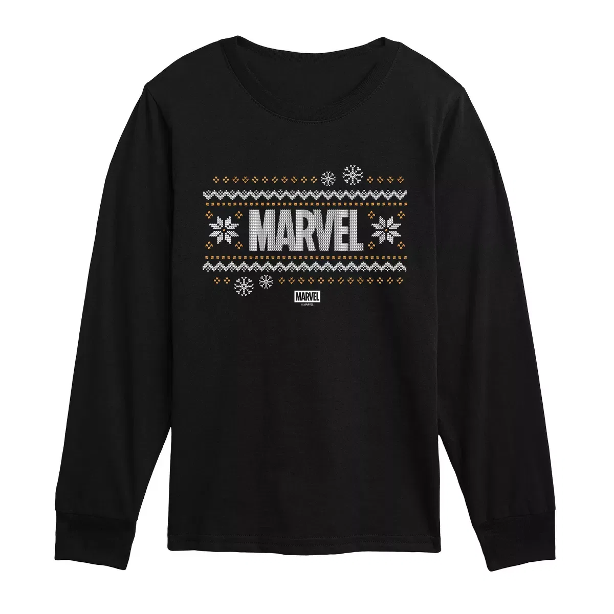 Детский лонгслив с принтом Fairisle Sweater Marvel, Black
