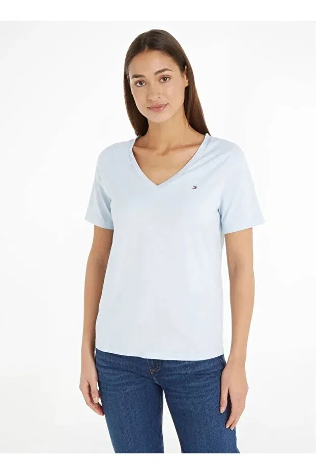 Женская футболка с вышивкой флагом Tommy Hilfiger, Blue