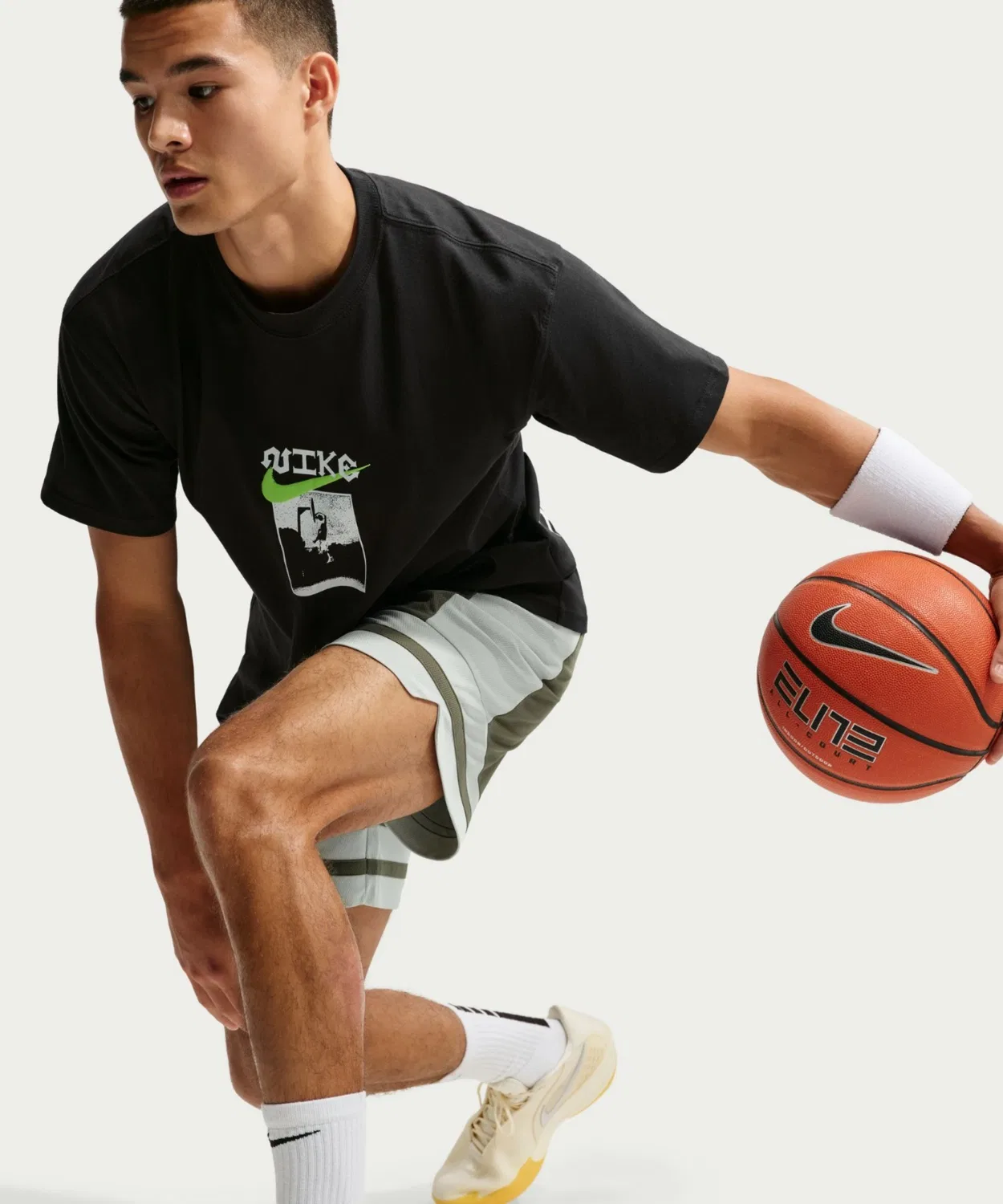 Мужские шорты для баскетбола с быстросохнущей технологией Dri-FIT, модель DF GM Classic 8IN NIKE, Olive — фото 4