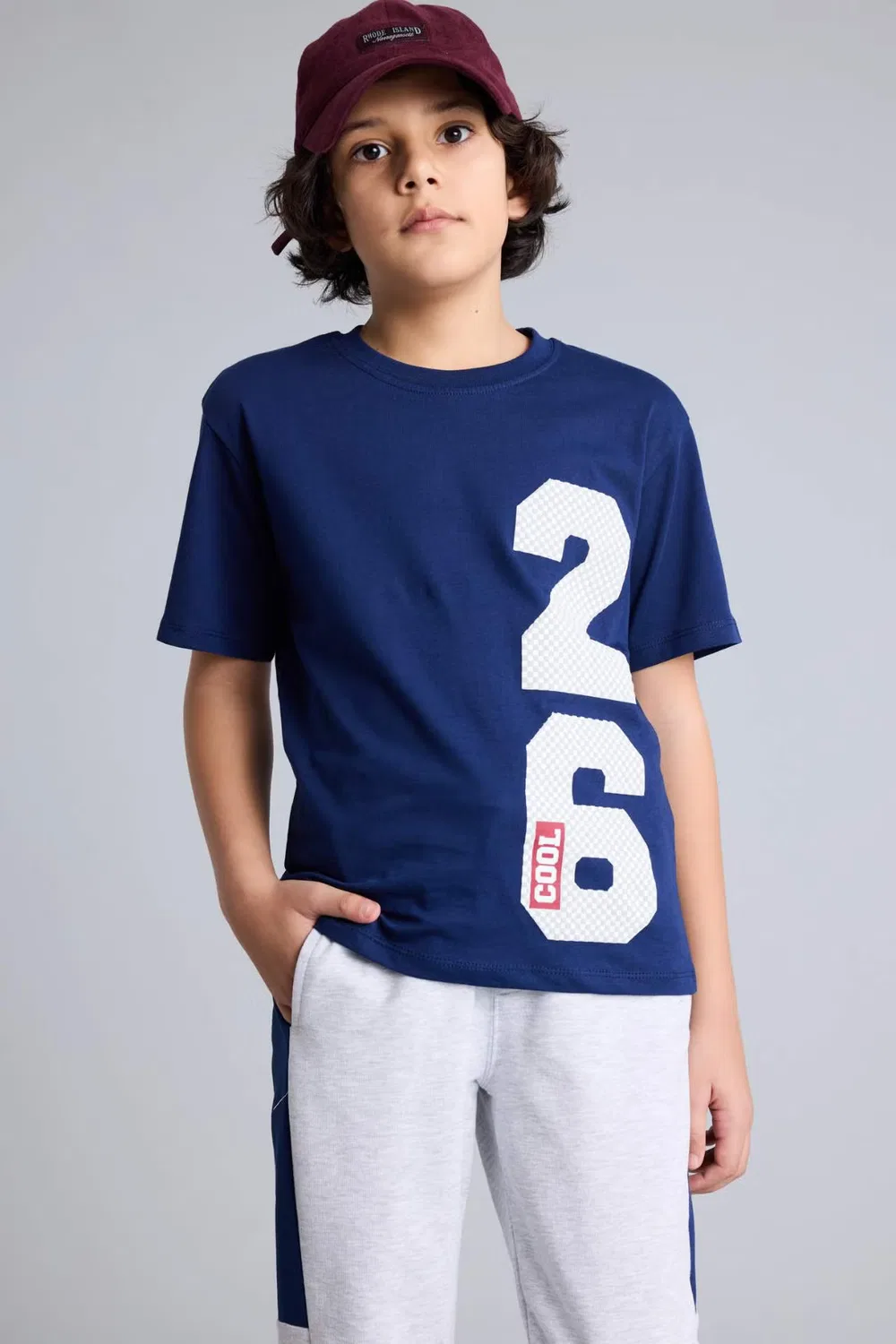 Комплект оверсайз с принтом 2 piece oversize fit set Defacto, темно-синий — фото 3