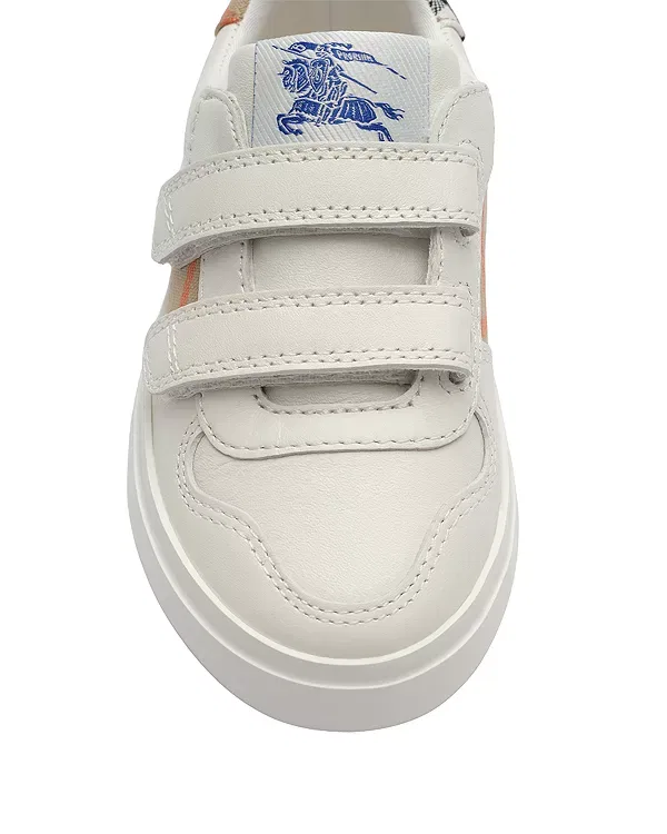 Детские кроссовки для девочек с клетчатым принтом Noah Check & Leather Sneakers Burberry, Sand Ip Check — фото 3