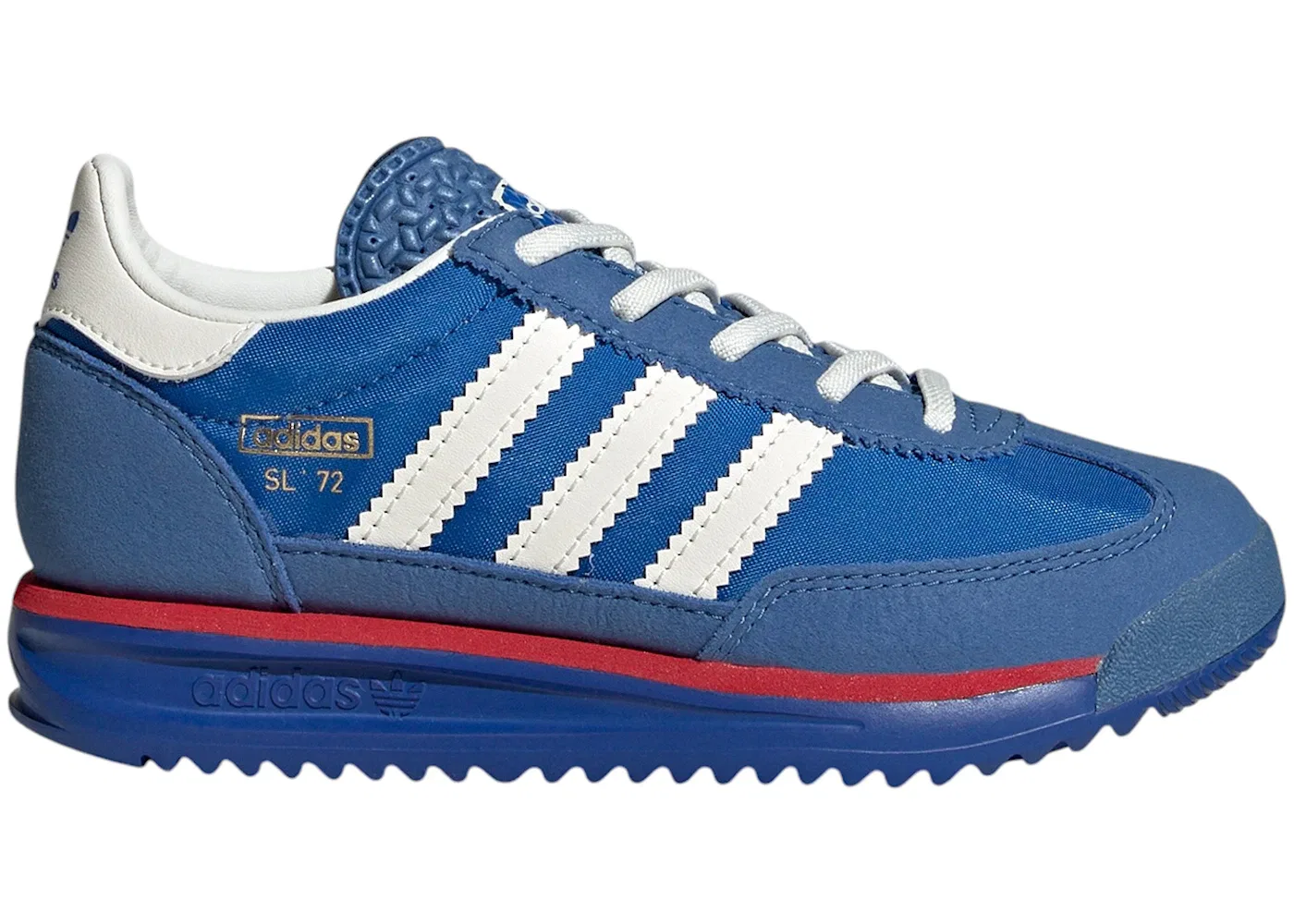 Детские кроссовки Lifestyle с эластичными шнурками Adidas SL 72 RS Elastic Laces, Blue/Core White/Better Scarlet