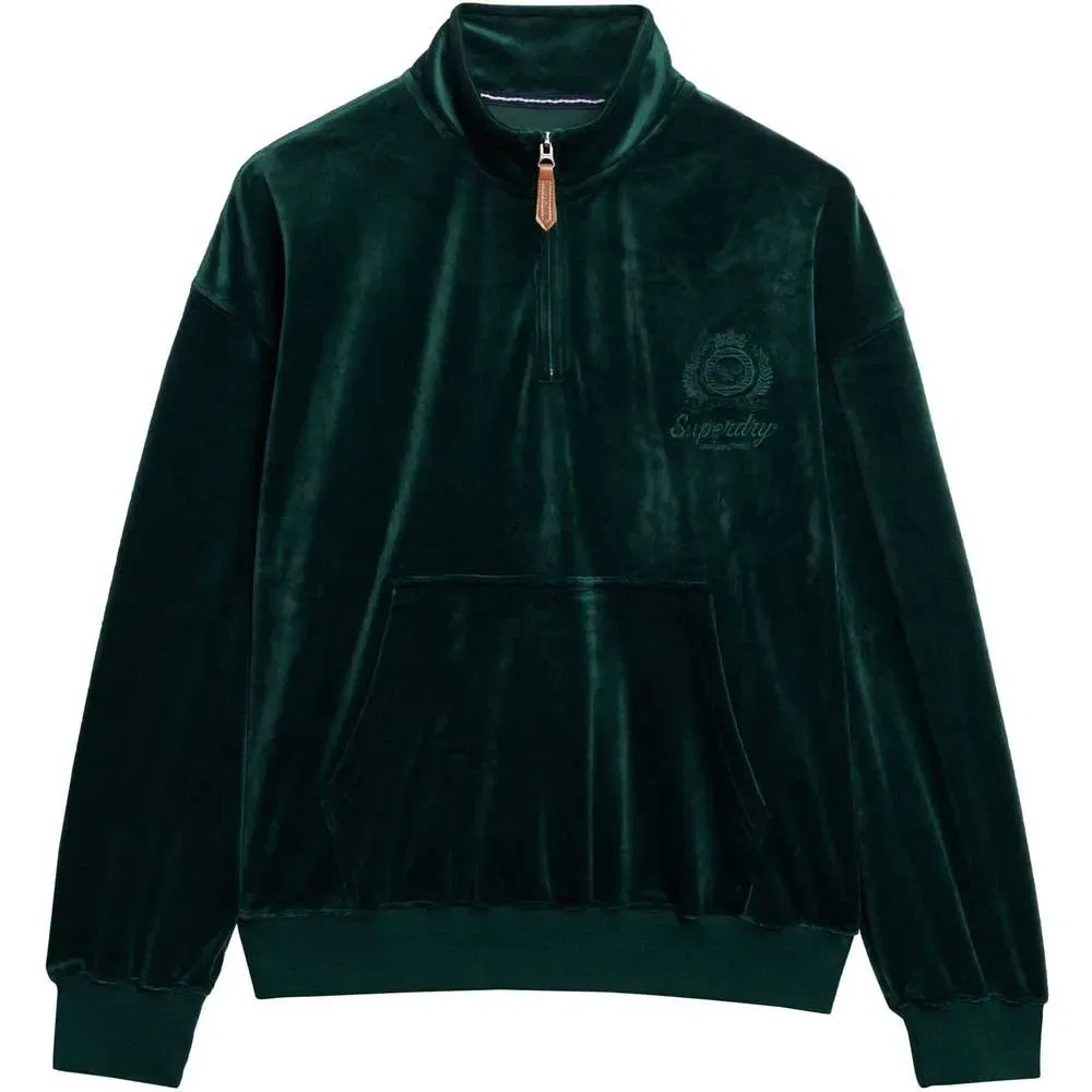 Женский свитшот с полузамком Country Club Velour Superdry, Green — фото 3
