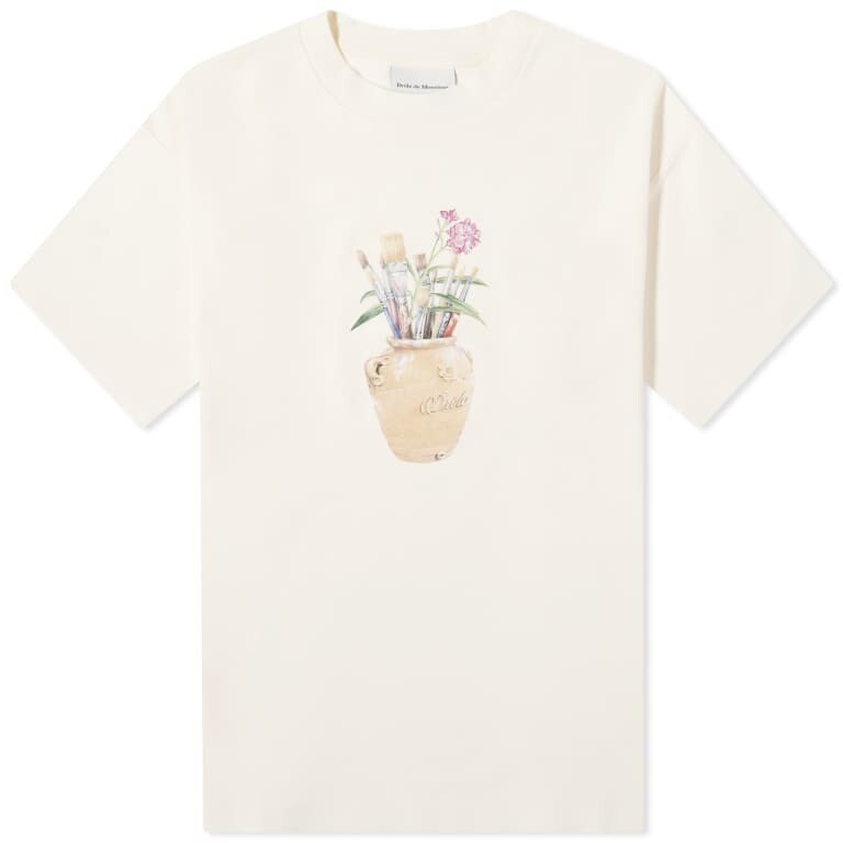

Футболка Drole De Monsieur Brush Graphic, кремовый, Бежевый, Футболка Drole De Monsieur Brush Graphic, кремовый
